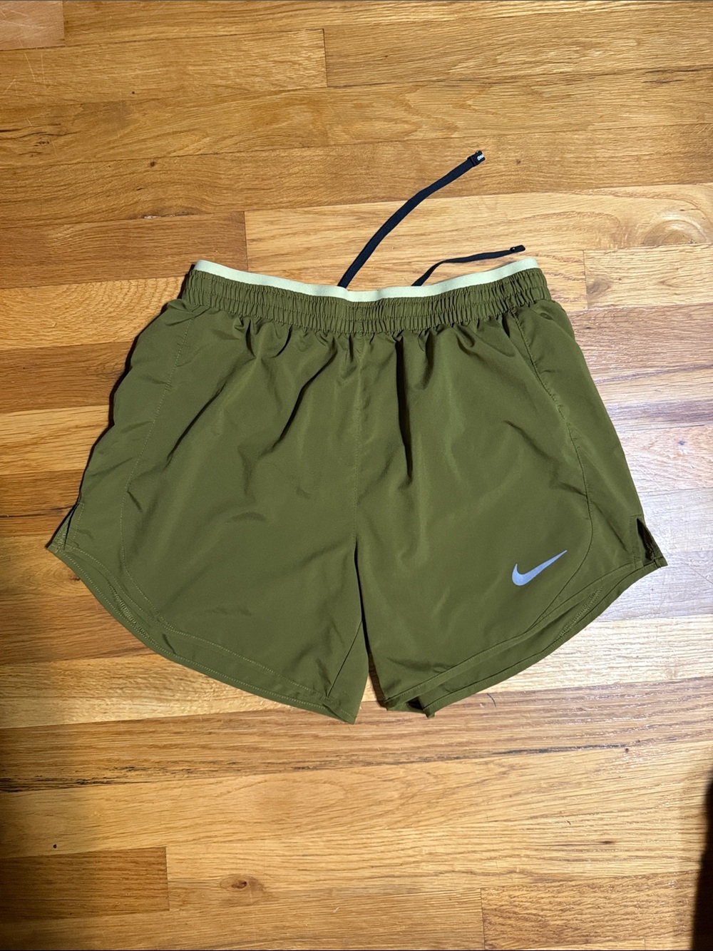 Nike Women’s Olive Athletic Shorts with Reflective Swoosh